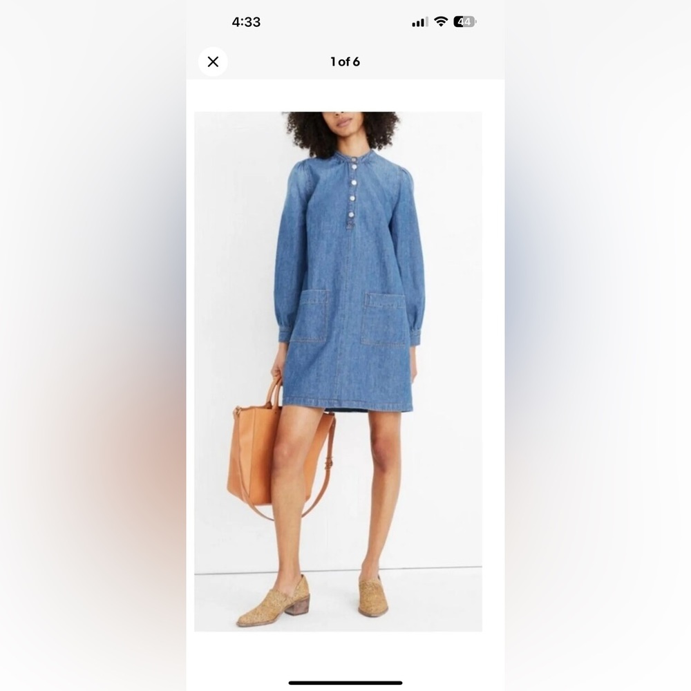 Madewell Womens Denim Dress, Like new, size XXS, see pics for measurments